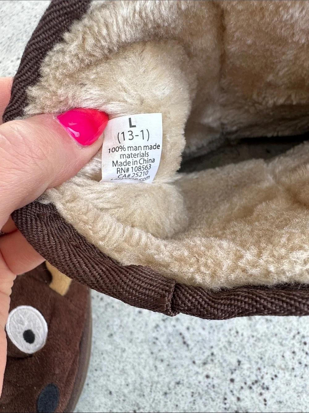 Lazy One Kids Brown Moose Boot Slippers